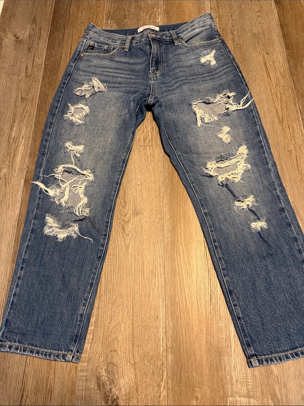 KanCan Distressed Blue Relaxed Jeans